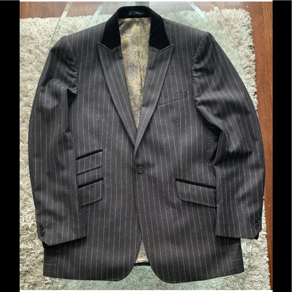 Ted Baker Brown Wool Striped Sport Jacket sz 42R